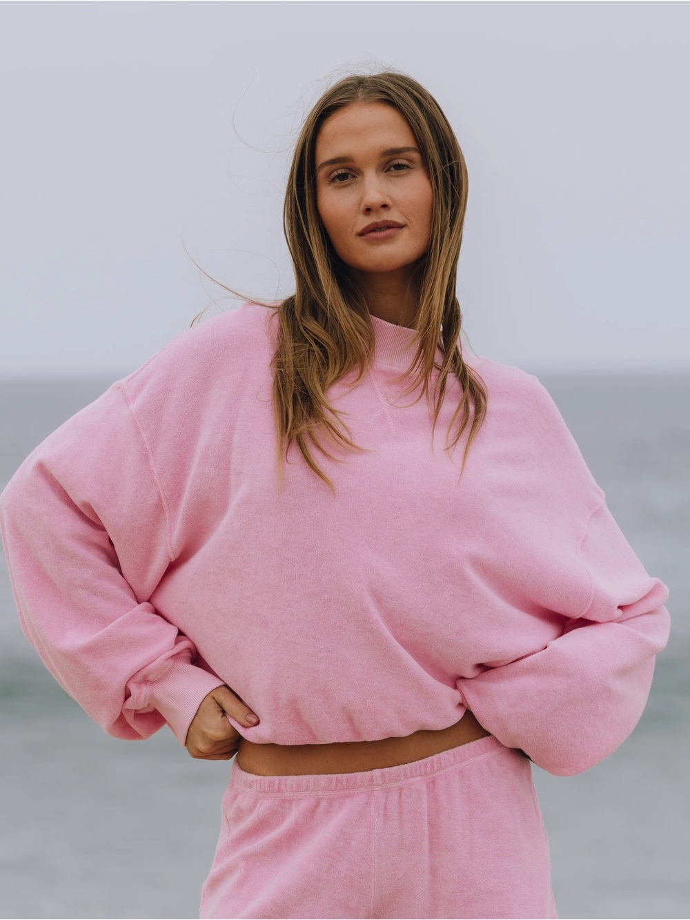 Daily Drills NWT Pink Terry Vintage Crewneck Sweatshirt